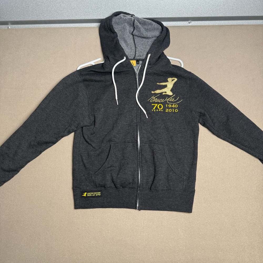 Bruce Lee 70 Years 1940-2010 Limited Edition 005 of 070 Charcoal Zip-Up Hoodie